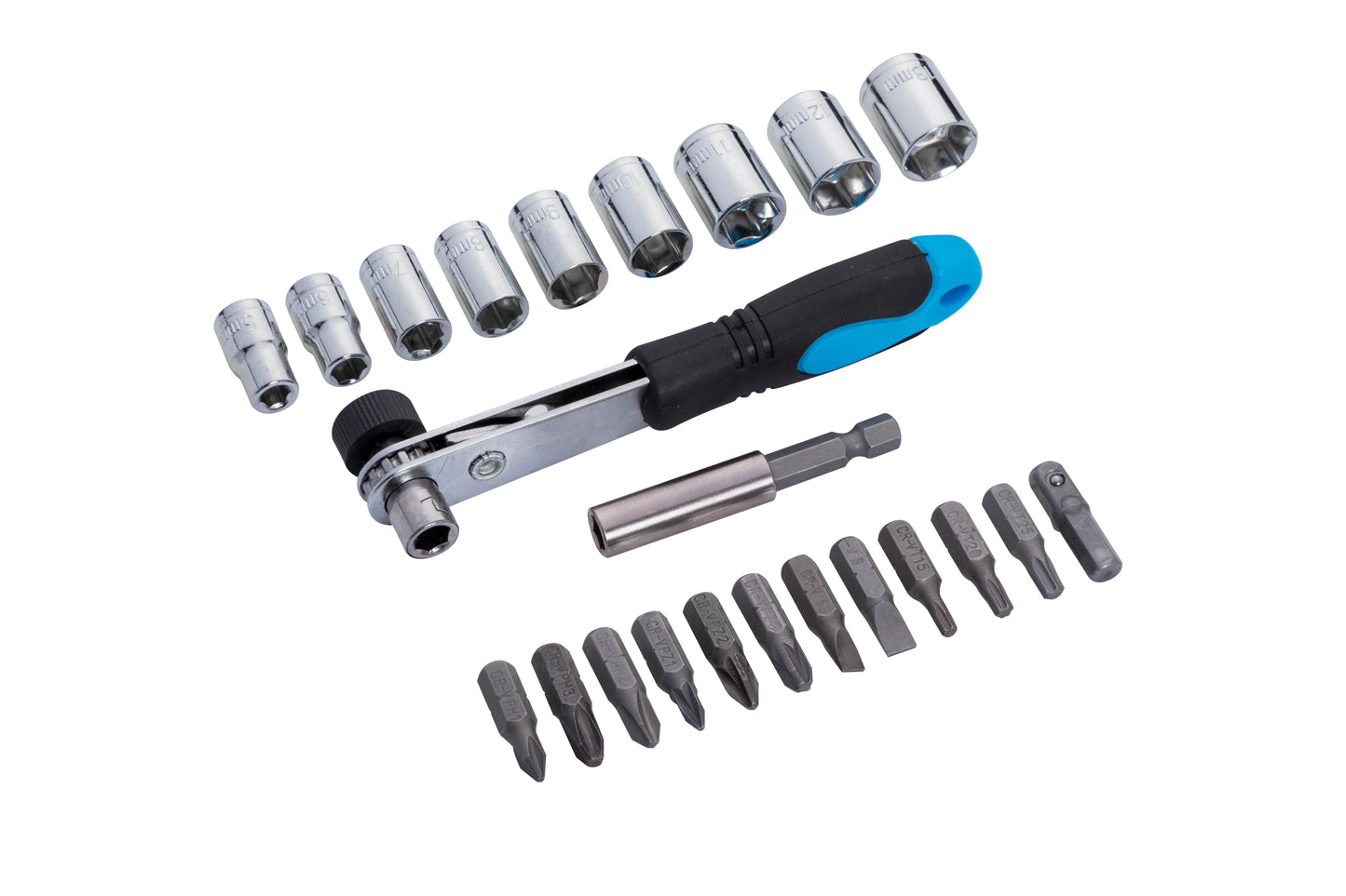 BlueSpot 23 PCE Offset Ratchet Bit and Socket Set 12624