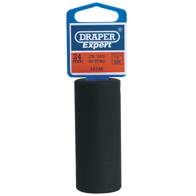 Draper Deep Impact Socket, 1/2" Sq. Dr., 24mm DRA-12746