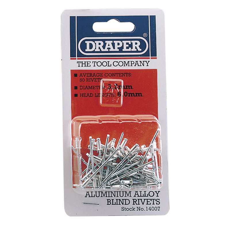 Draper Blind Rivets, 3.2 x 5.2mm (50 Piece) DRA-14007