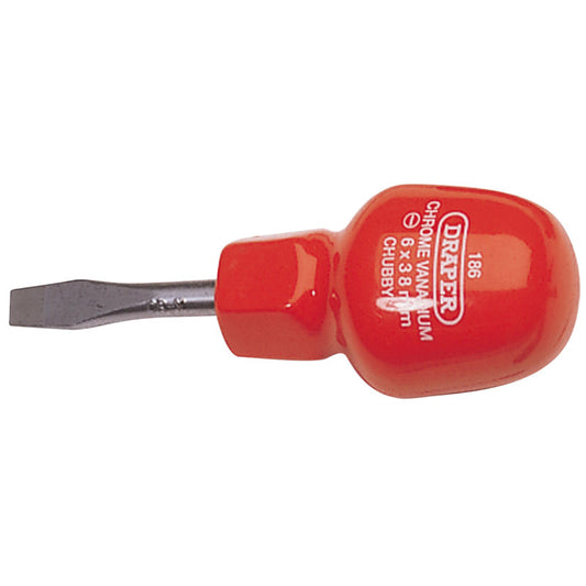Draper Plain Slot Cabinet Pattern Chubby Screwdriver, 6 x 38mm DRA-14095
