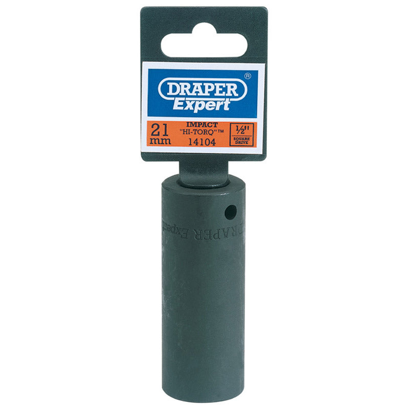 Draper Deep Impact Socket, 1/2" Sq. Dr., 21mm DRA-14104