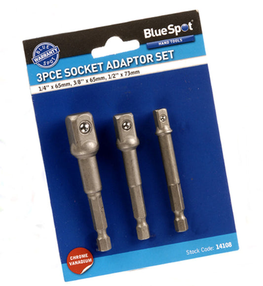 BlueSpot 3 PCE Socket Adaptor Set (1/4", 3/8" & 1/2") 14108