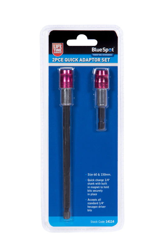 BlueSpot 2 PCE 1/4" Magnetic Quick Adaptor Set 14114