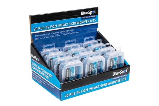 BlueSpot 20 PCE PZ2 Impact Screwdriver Bits 14121