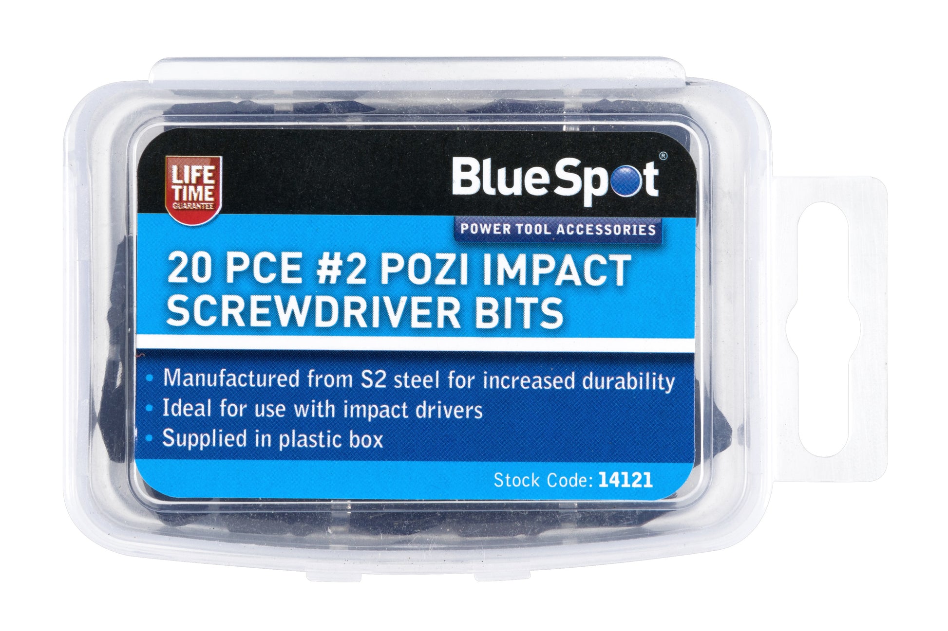 BlueSpot 20 PCE PZ2 Impact Screwdriver Bits 14121