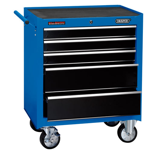 Draper Roller Tool Cabinet, 5 Drawer, 26", Blue DRA-14978