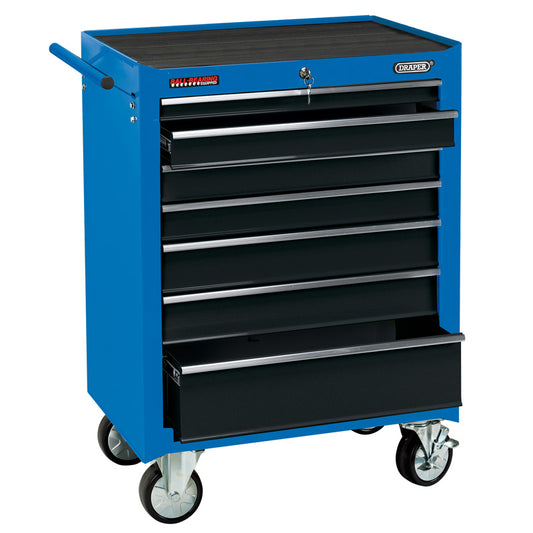 Draper Roller Tool Cabinet, 7 Drawer, 26", Blue DRA-15040