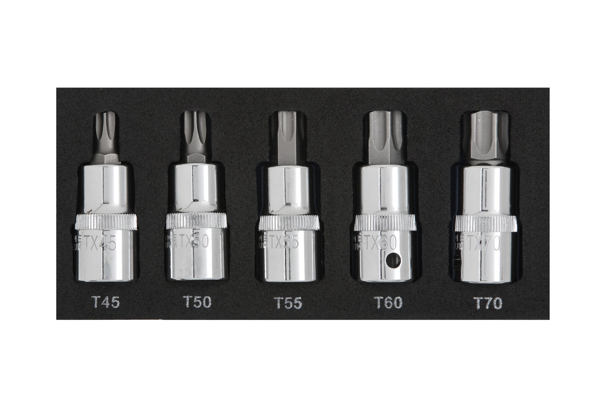 BlueSpot 5 PCE 1/2" Torx Bit Set (T45-T70) (EVA FOAM) 01505