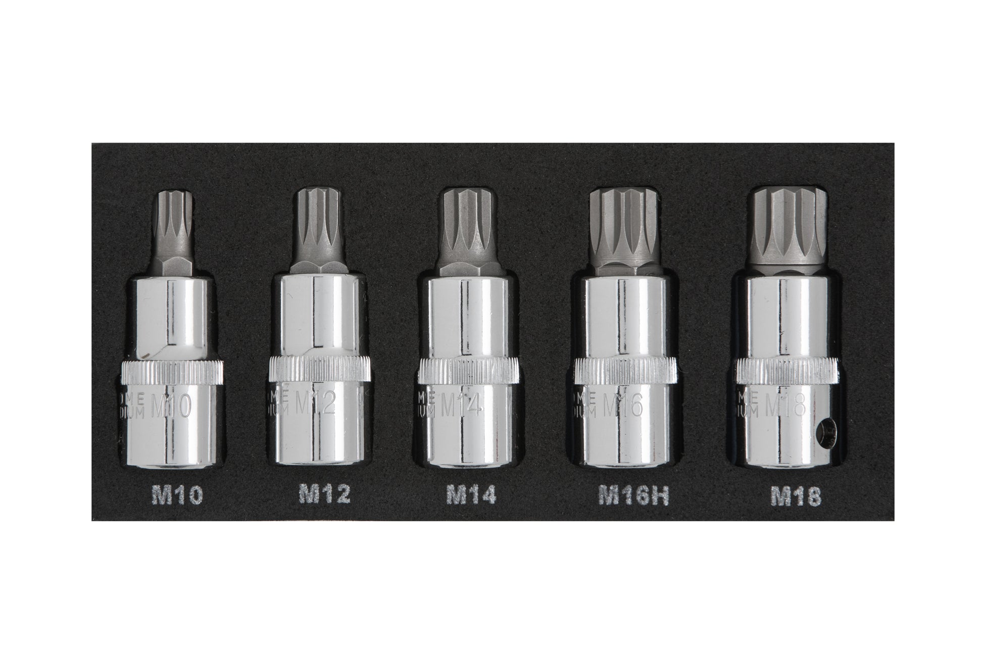 BlueSpot 5 PCE 1/2" Spline Bit Set (M10-M18) (EVA FOAM) 01509
