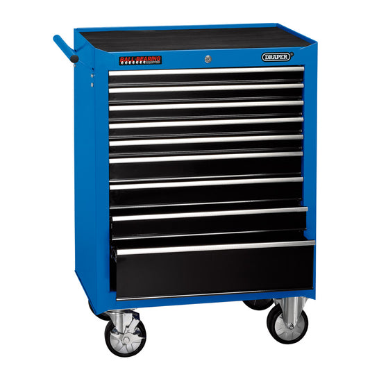 Draper Roller Tool Cabinet, 9 Drawer, 26", Blue DRA-15110
