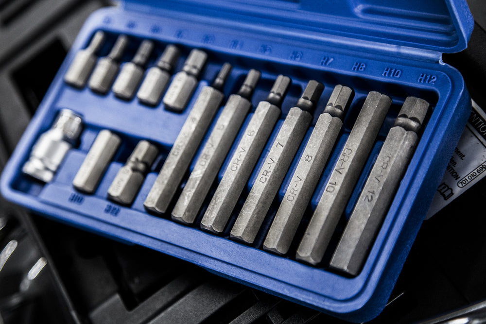 BlueSpot 15 PCE 1/2" Hex Bit Set (H4-H12) 01513