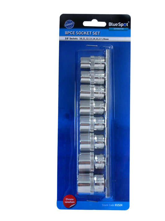 BlueSpot 8 PCE 3/8" Metric Socket Set (10-19mm) 01524