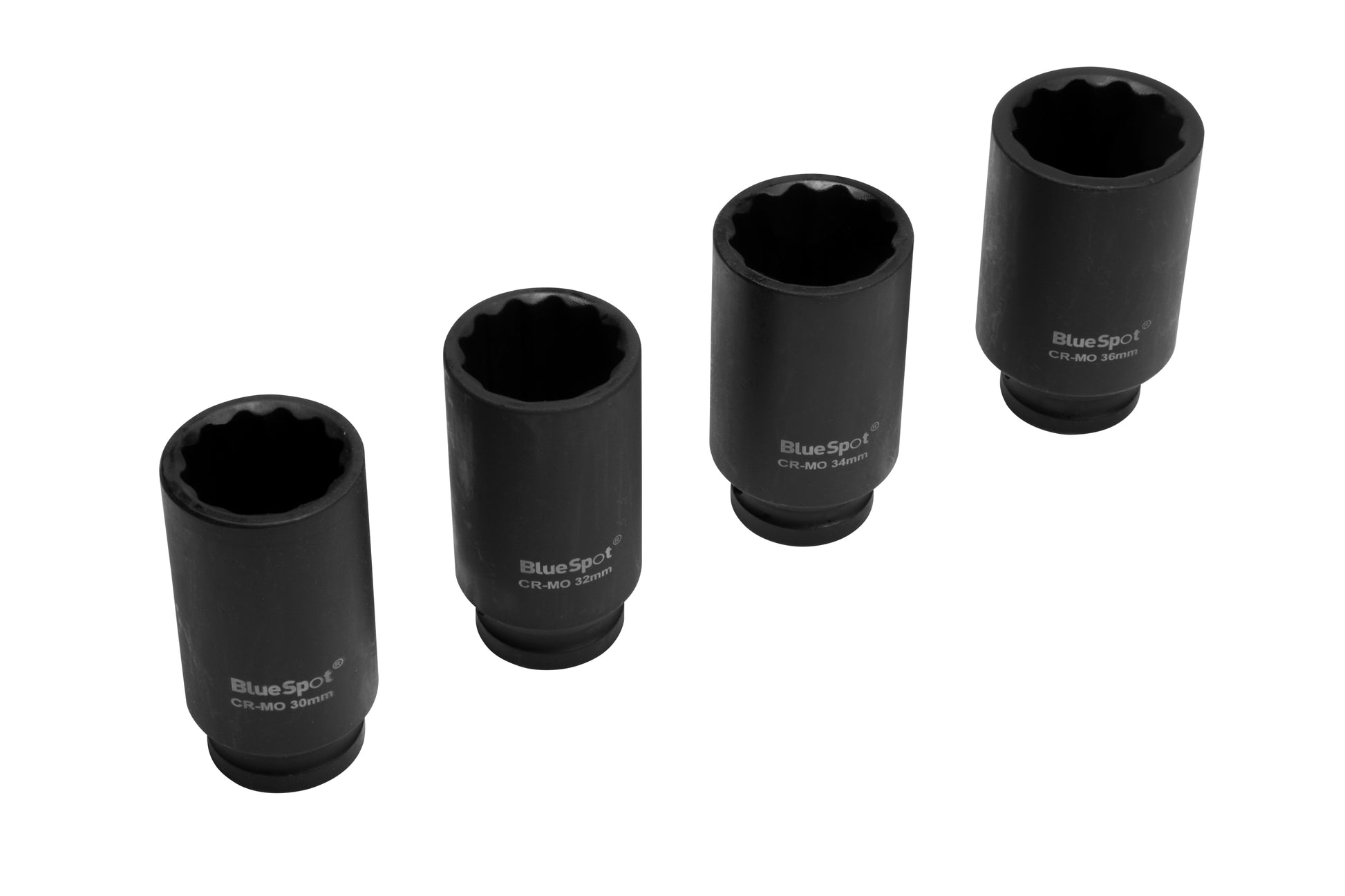 BlueSpot 4 PCE 1/2" Metric Cr-Mo Impact Sockets (30-36mm) 01528