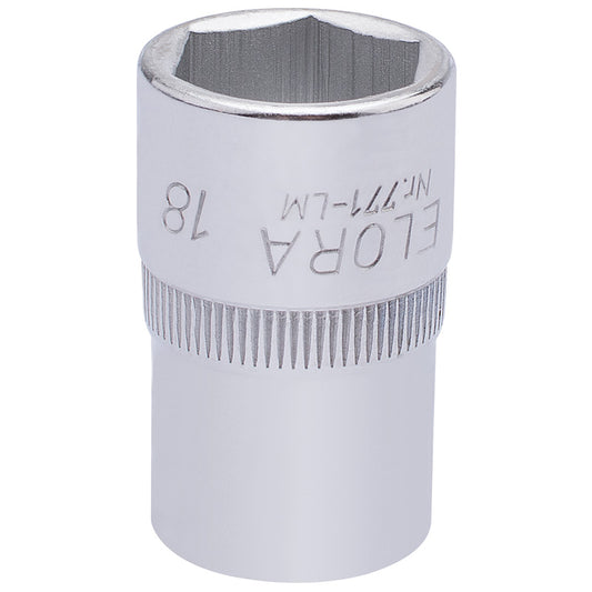 Elora Hexagon Socket, 1/2" Sq. Dr., 18mm DRA-15307