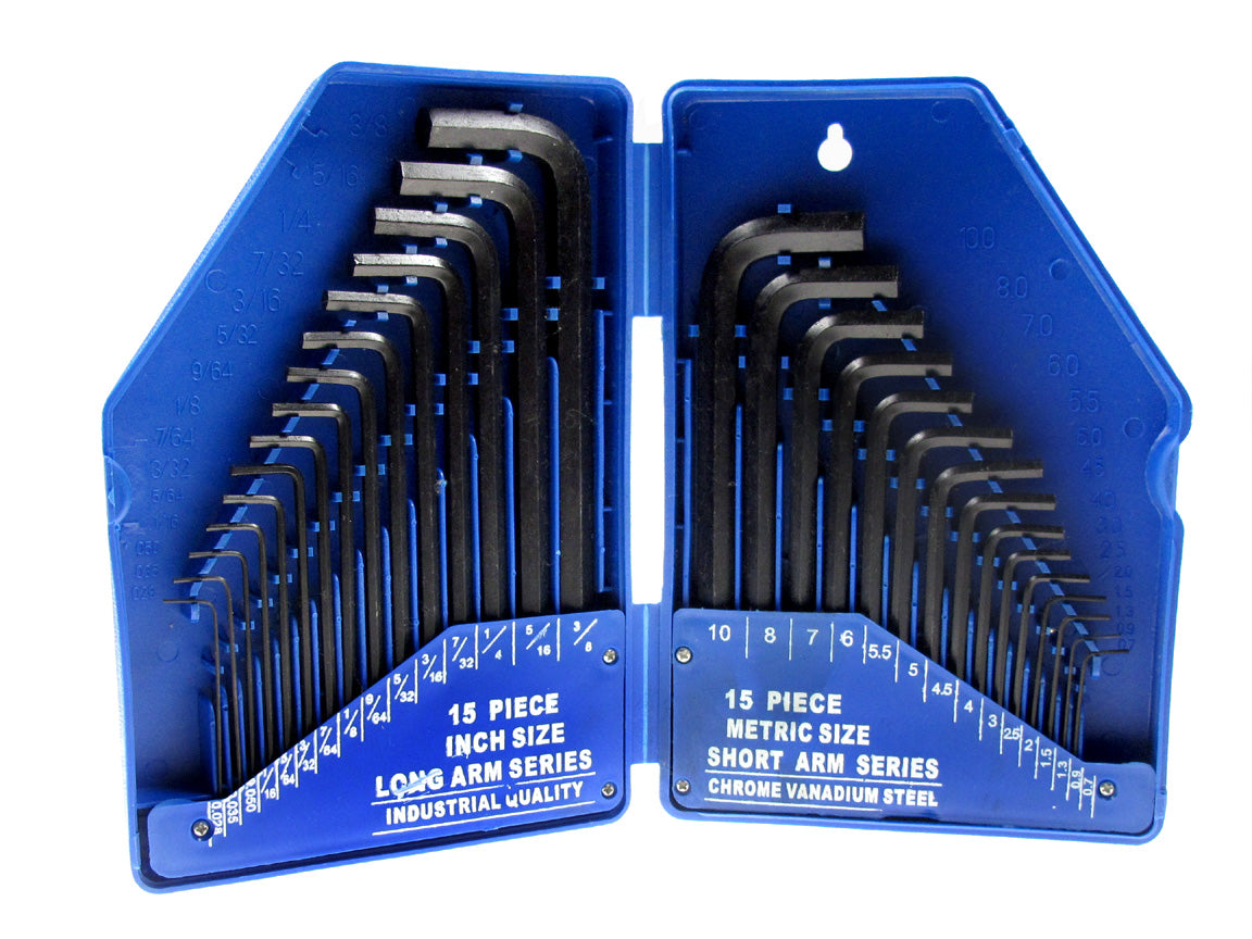 BlueSpot 30 PCE Hex Key Set (0.7-10mm) (0.028"-3/8") 15320