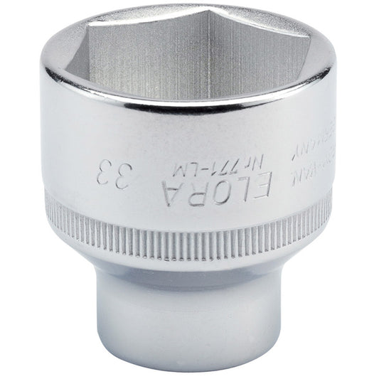 Elora Hexagon Socket, 1/2" Sq. Dr., 33mm (Sold Loose) DRA-15322