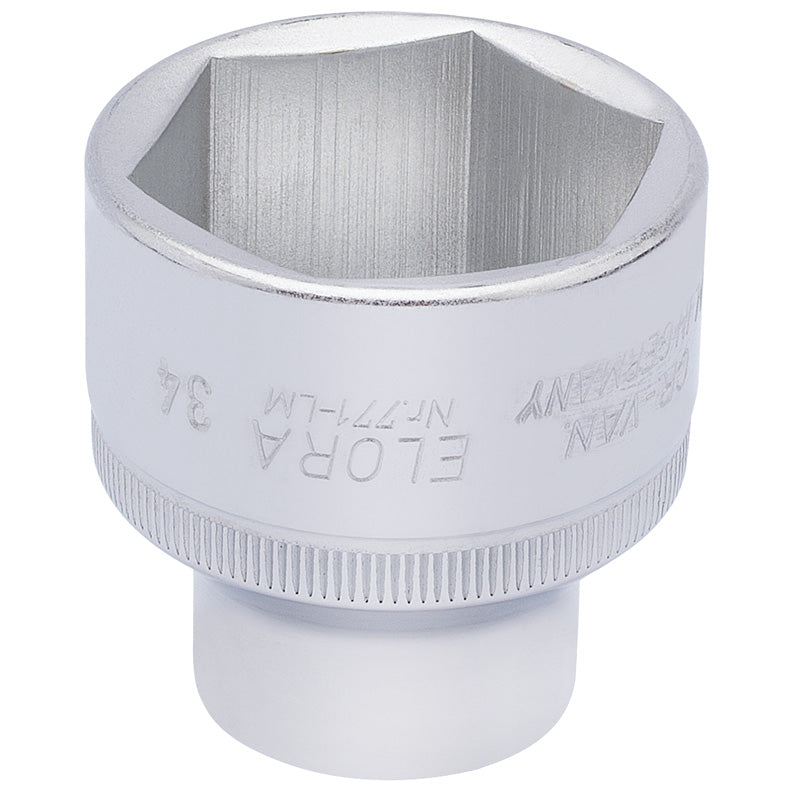 Elora Hexagon Socket, 1/2" Sq. Dr., 34mm DRA-15323