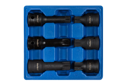BlueSpot 6 PCE 1/2" Spline Sockets (M14-M18)  01532