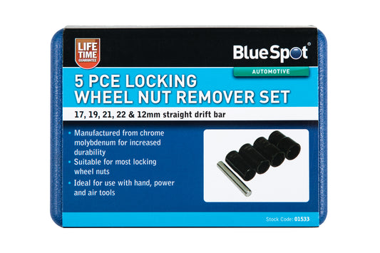 BlueSpot 5 PCE Locking Wheel Nut Remover Set 01533