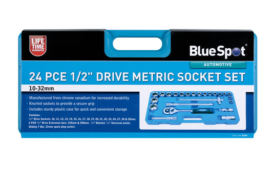 BlueSpot 24 PCE 1/2" Metric Socket Set (10-32mm)  01548