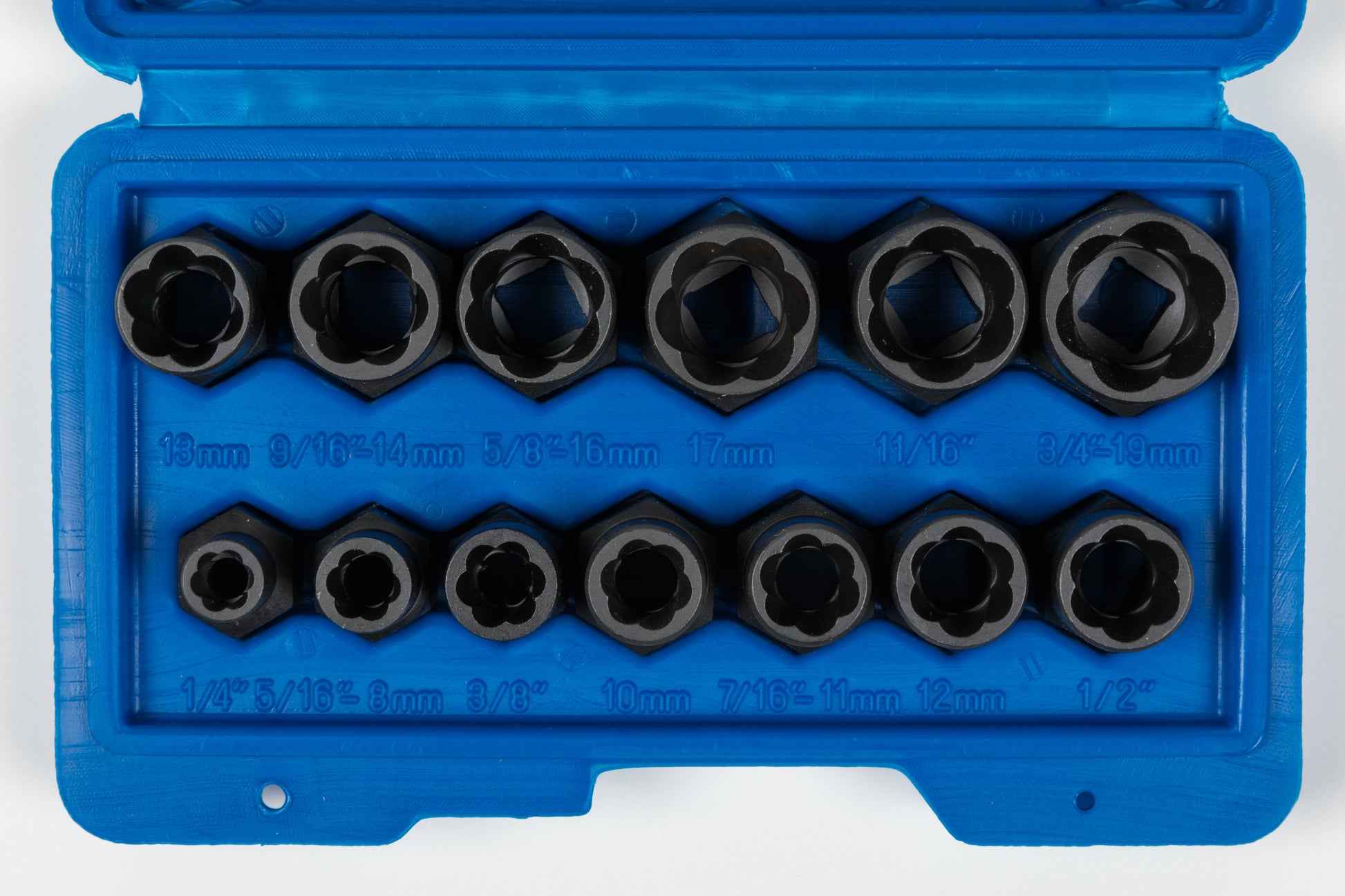 BlueSpot 13 PCE Impact Bolt And Nut Remover Set (1/4"-11/16") (8mm-19mm) 01555