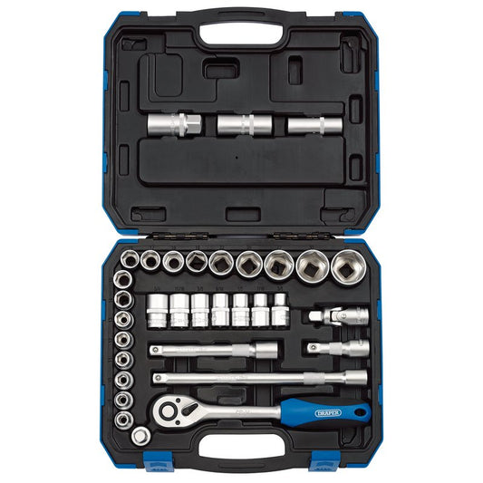 Draper Combined MM/AF Socket Set, 1/2" Sq. Dr. (33 Piece) DRA-16363