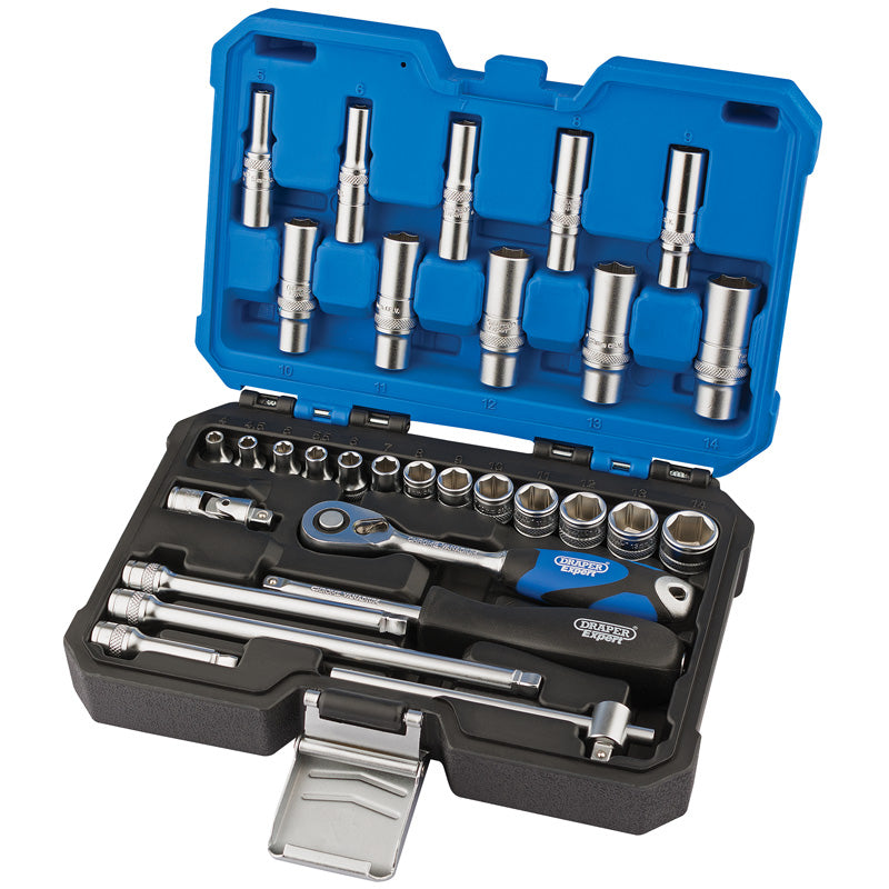 Draper Metric Socket Set, 1/4" Sq. Dr. (30 Piece) DRA-16444