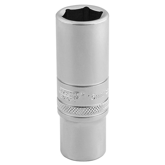 Draper 6 Point Metric Deep Socket, 3/8" Sq. Dr., 15mm DRA-16583