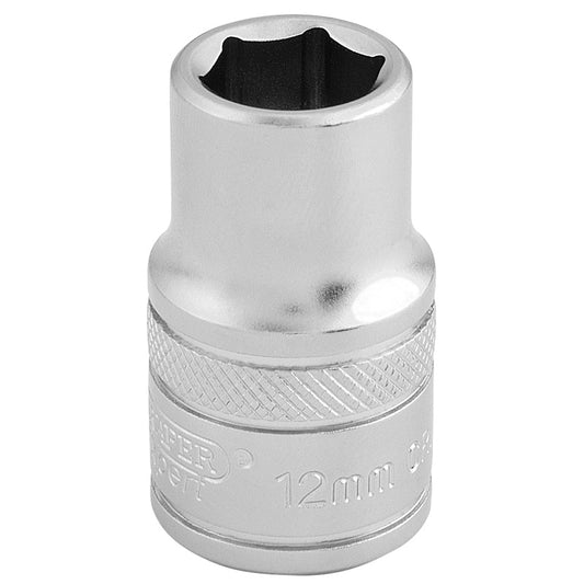 Draper 6 Point Metric Socket, 1/2" Sq. Dr., 12mm DRA-16601