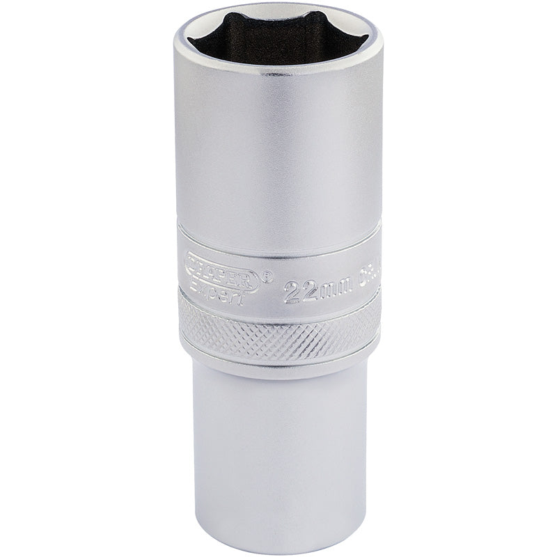Draper 6 Point Metric Deep Socket, 1/2" Sq. Dr., 22mm DRA-16654