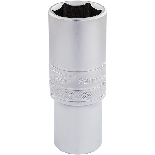 Draper 6 Point Metric Deep Socket, 1/2" Sq. Dr., 22mm DRA-16654