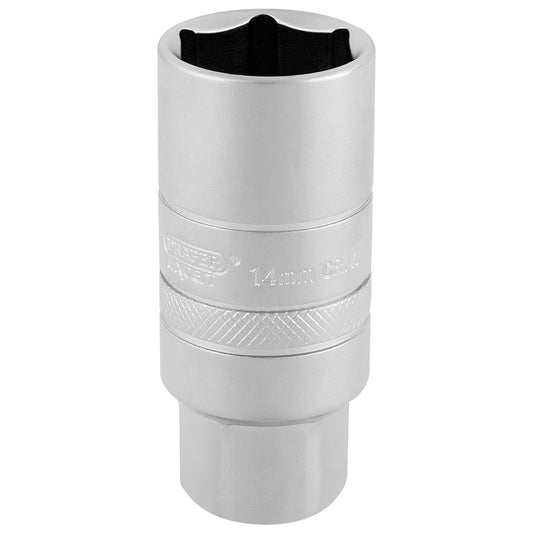 Draper 14mm Thread 6 Point Satin Chrome Spark Plug Socket, 3/8" Sq. Dr., 21mm DRA-16777