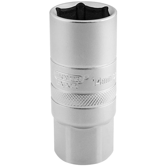 Draper 14mm Thread 6 Point Satin Chrome Spark Plug Socket, 1/2" Sq. Dr., 21mm DRA-16783
