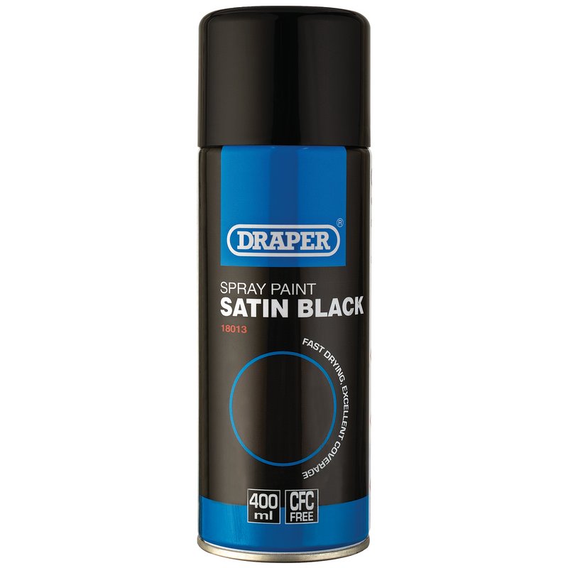 Draper Satin Spray Paint, 400ml, Black DRA-18013