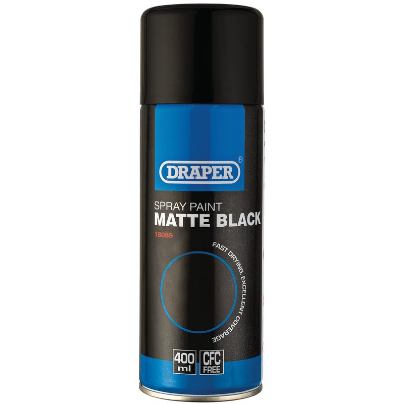 Draper Matt Spray Paint, 400ml, Black DRA-18089