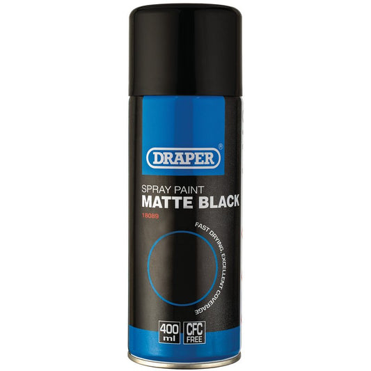 Draper Matt Spray Paint, 400ml, Black DRA-18089
