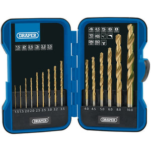 Draper Metric Titanium Nitride Coated HSS Drill Bit Set (15 Piece) DRA-18549