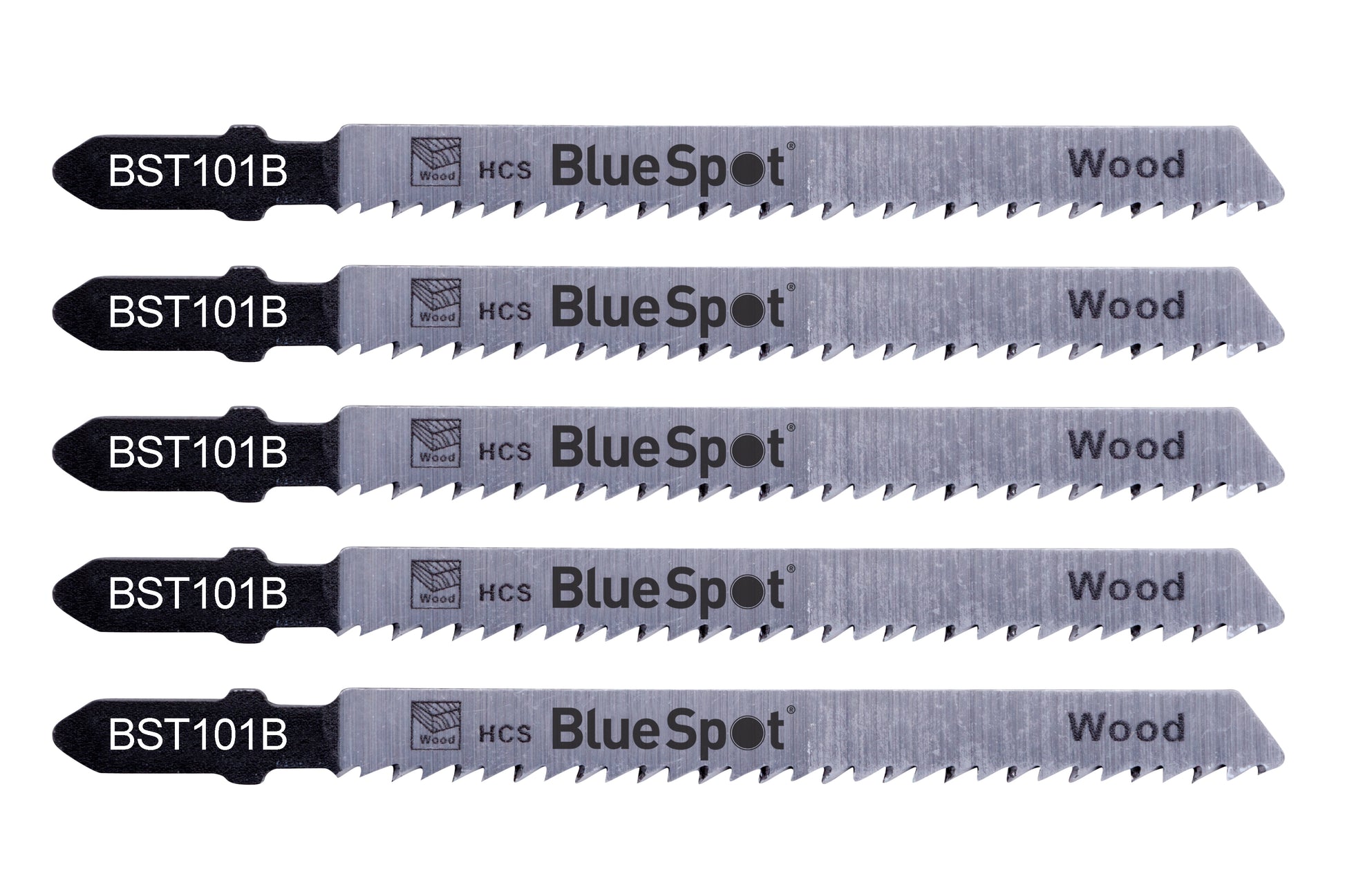 BlueSpot 5 PCE HCS Clean Cut Jigsaw Blades For Wood (10 TPI) 19003