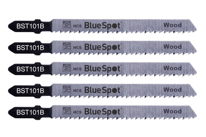 BlueSpot 5 PCE HCS Clean Cut Jigsaw Blades For Wood (10 TPI) 19003