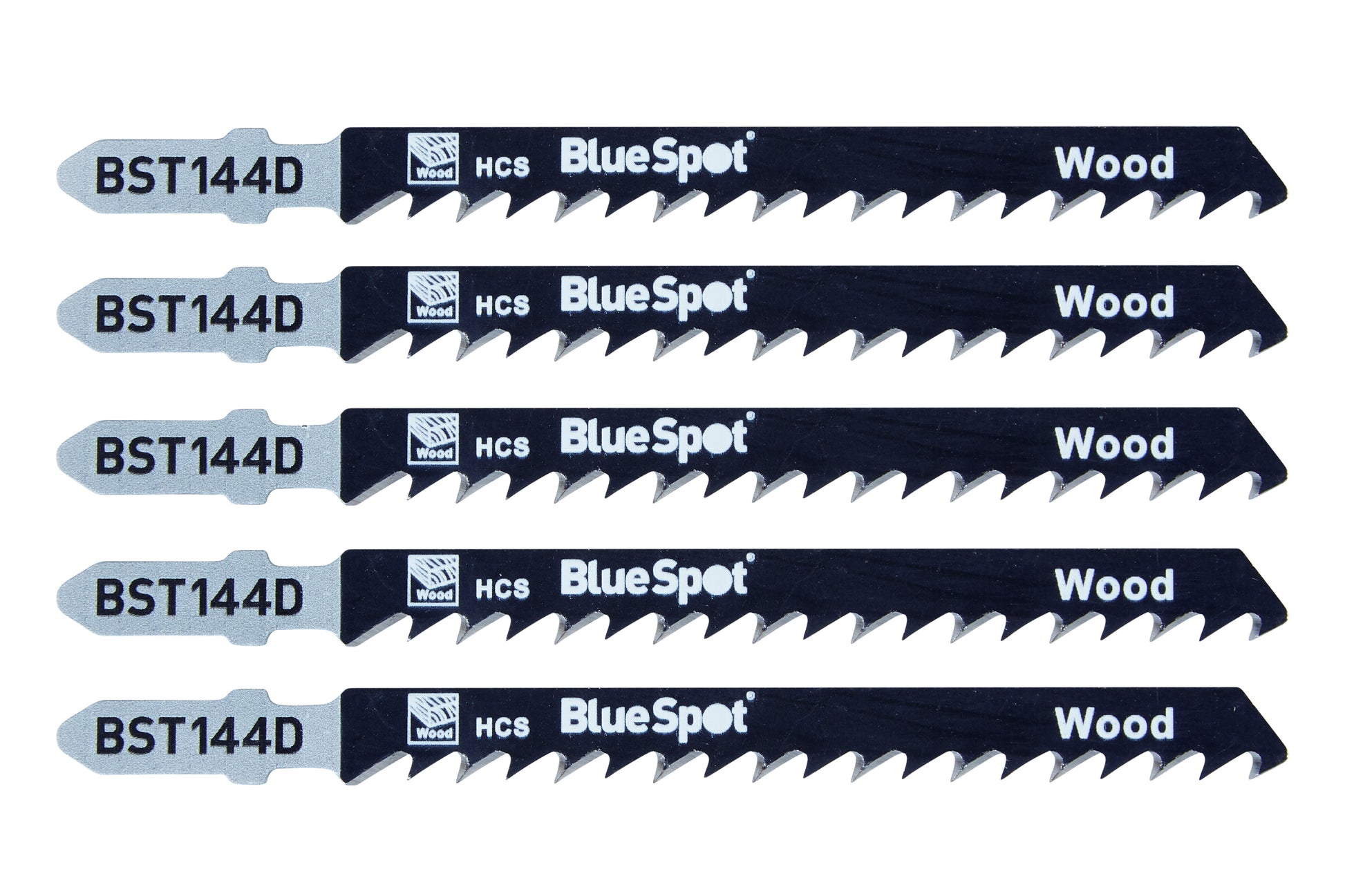 BlueSpot 5 PCE HCS Quick Cut Jigsaw Blades For Wood (6 TPI) 19004