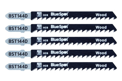 BlueSpot 5 PCE HCS Quick Cut Jigsaw Blades For Wood (6 TPI) 19004