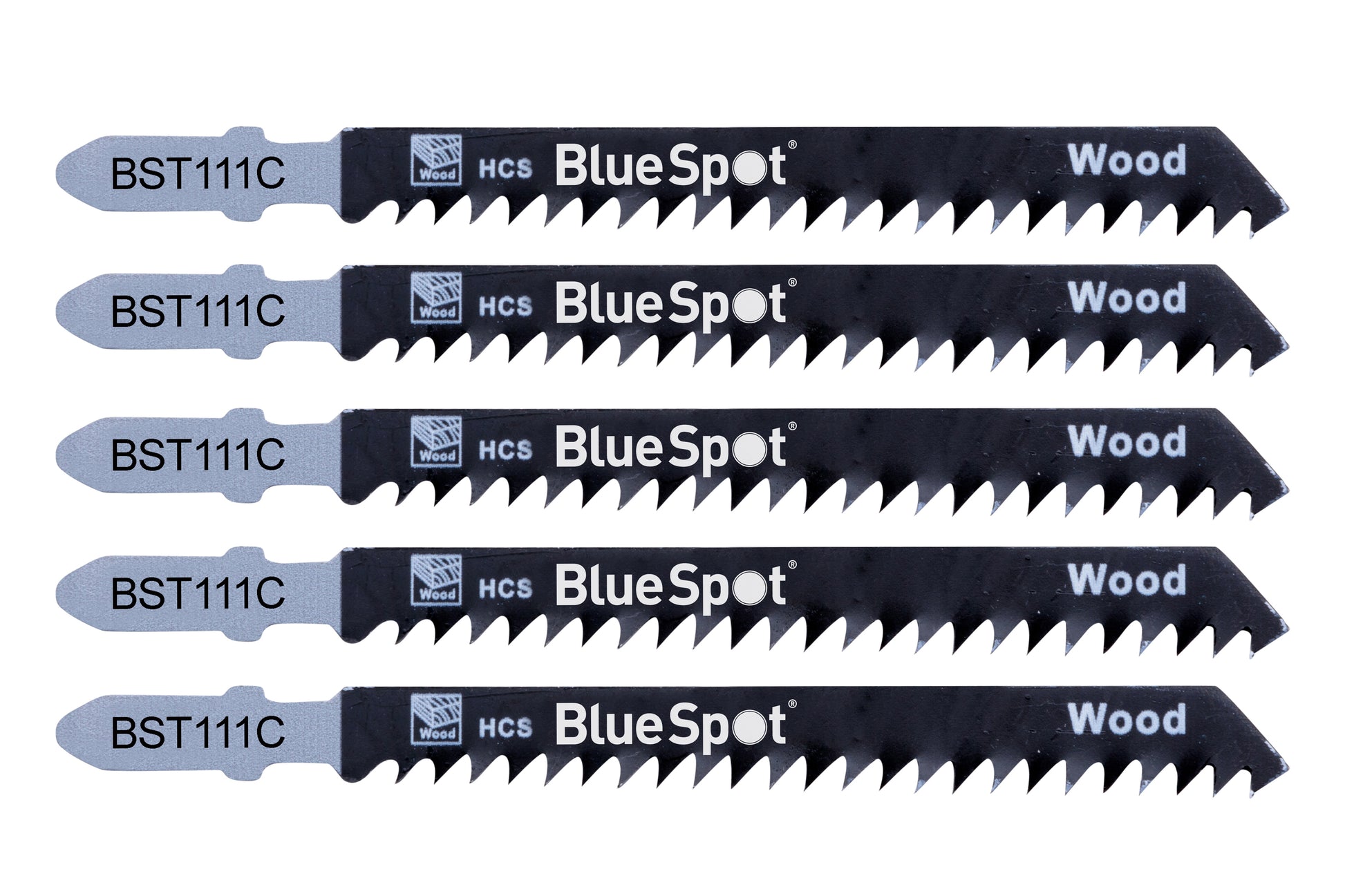 BlueSpot 5 PCE HCS Quick Cut Jigsaw Blades For Wood (8 TPI) 19006
