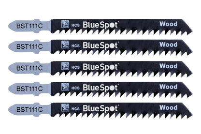 BlueSpot 5 PCE HCS Quick Cut Jigsaw Blades For Wood (8 TPI) 19006