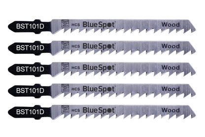 BlueSpot 5 PCE HCS Fast Cut Jigsaw Blades For Wood (6 TPI) 19007