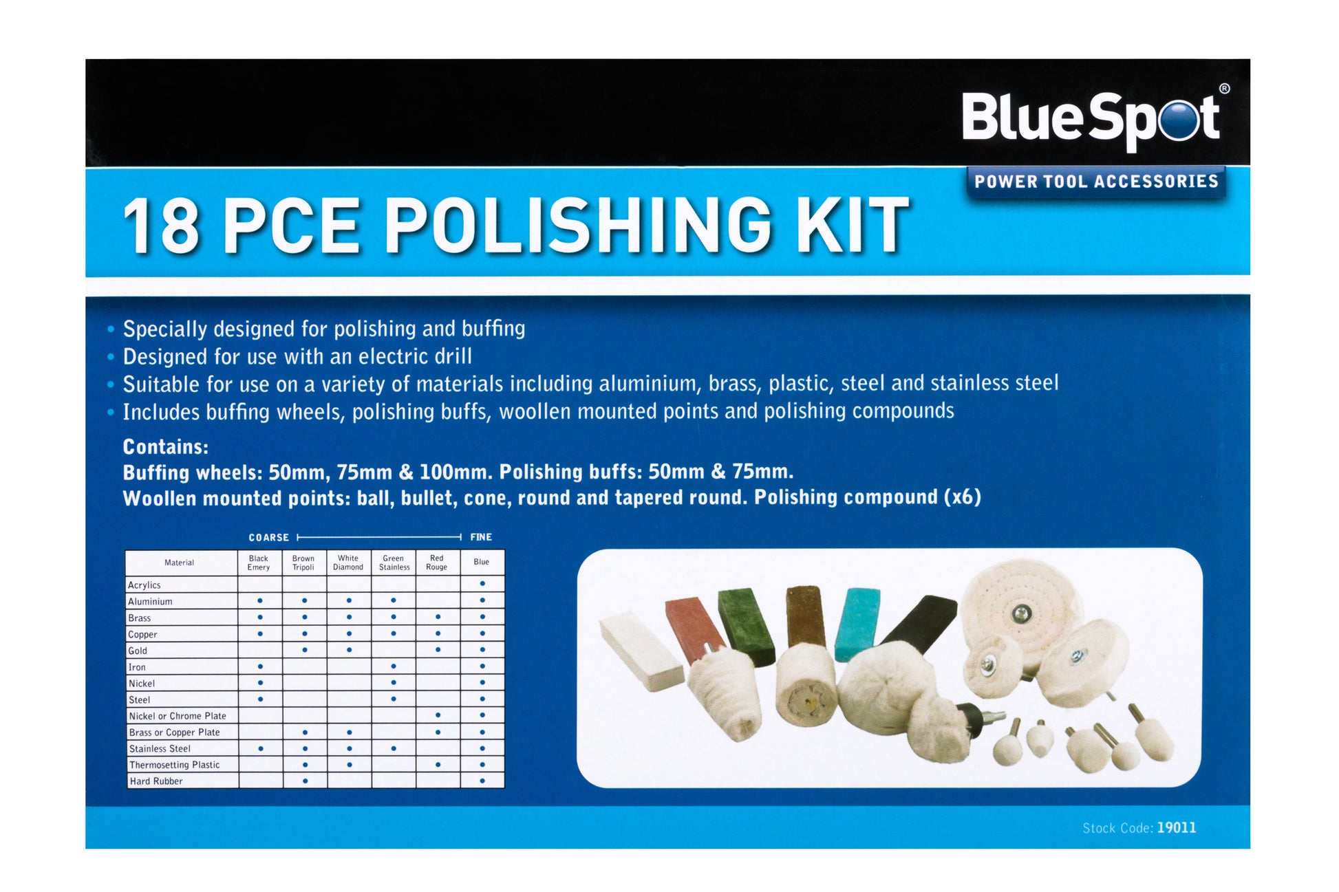 BlueSpot 18 PCE Polishing Kit 19011