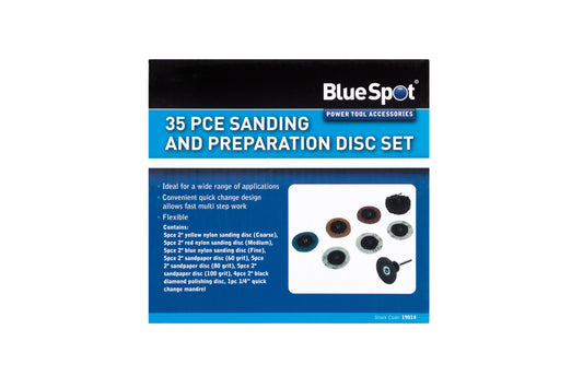 BlueSpot 35 PCE Sanding and Preparation Disc Set 19014