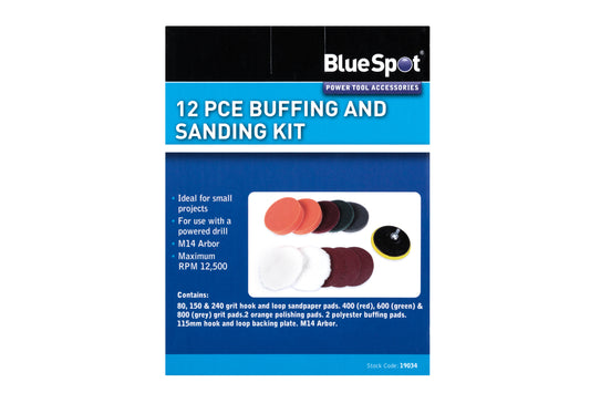 BlueSpot 12 PCE Buffing and Sanding Kit 19034