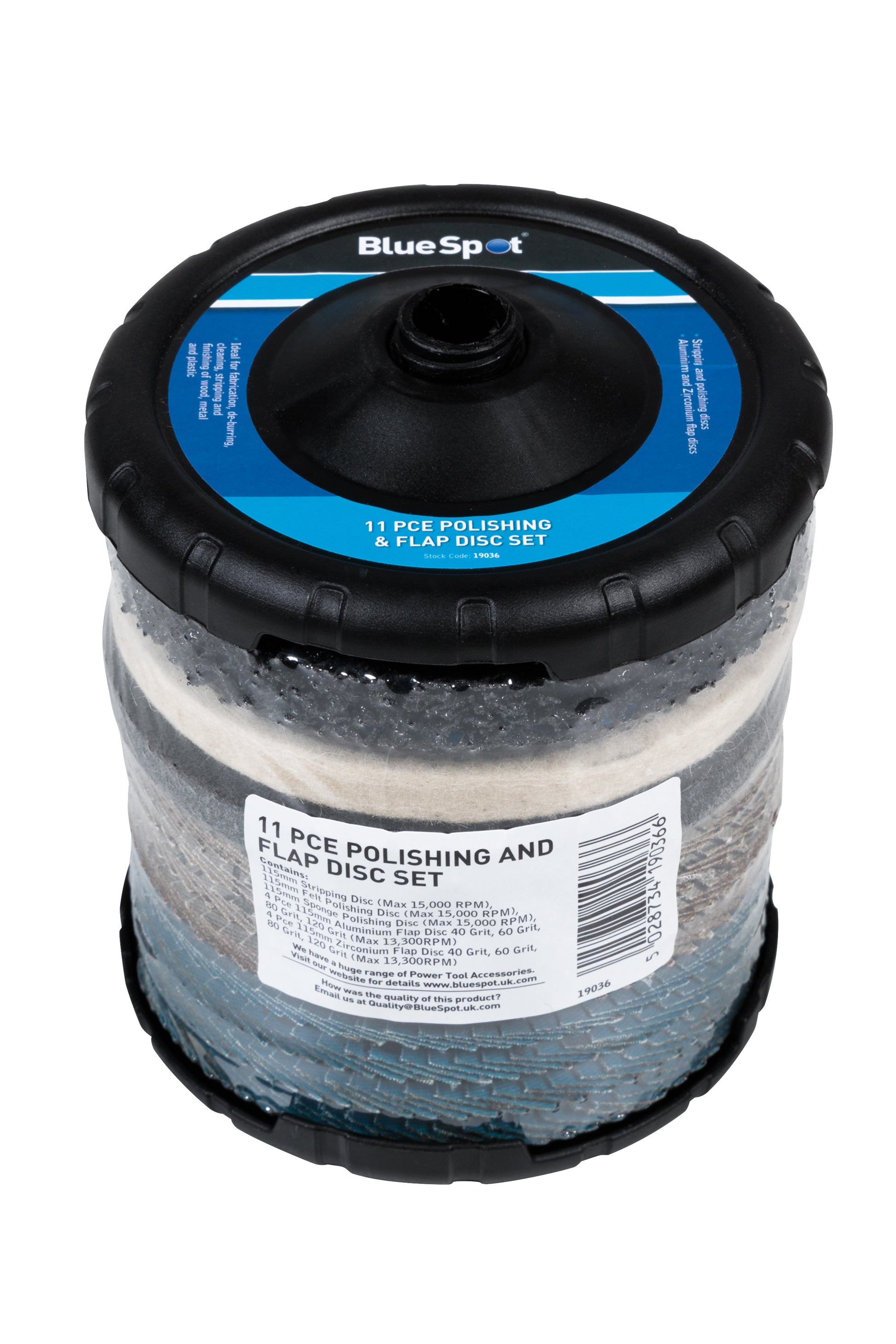 BlueSpot 11 PCE Polishing and Flap Disc Set 19036