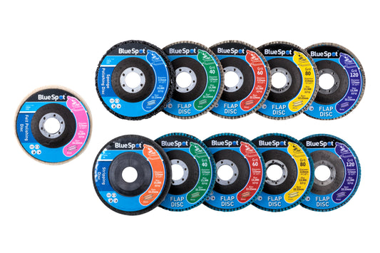 BlueSpot 11 PCE Polishing and Flap Disc Set 19036