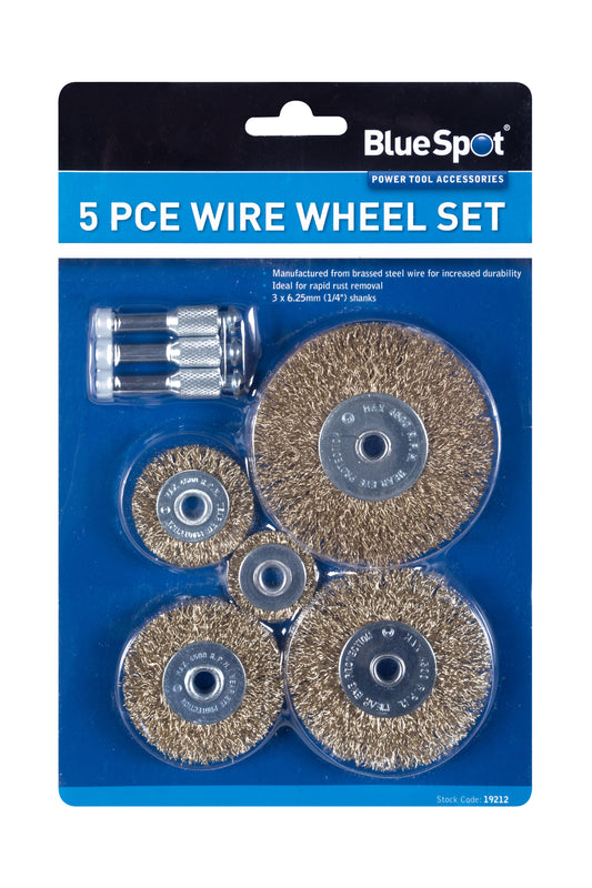 BlueSpot 5 PCE Wire Wheel Set 19212